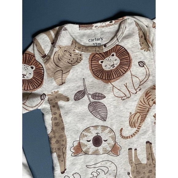 12M Jungle Animal Bodysuit Lot - Carter's - 12 months - 3 pieces - mono de bebé - Picture 2 of 4